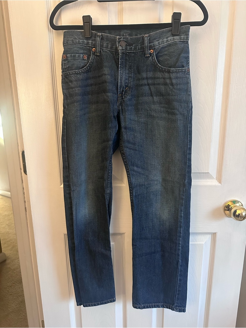 Levi's Boy’s Straight-Leg Denim Jeans in Faded Dark Blue Size 14 27x27